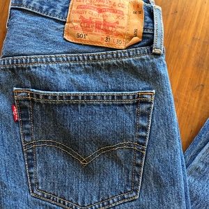 Men’s Levi’s 501 Button Fly Jeans Med Wash 31 x 30